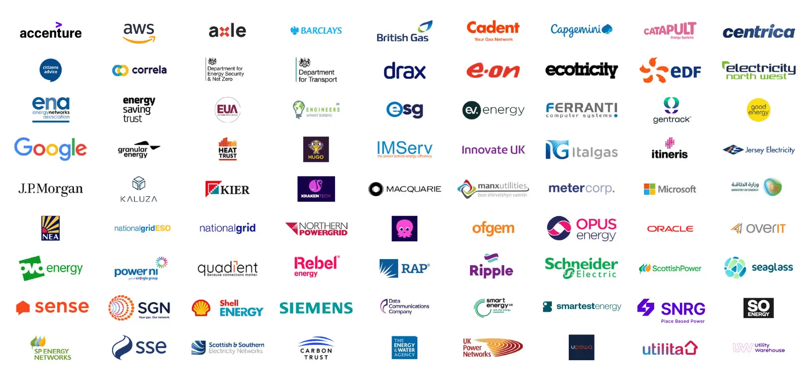 Logos of companies attending Future of Utilities: Smart Energy conference